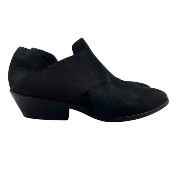 Eileen Fisher Womens 9.5 Bootie Black Even Tumbled Nubuck Leather Ankle Boots - Picture 1 of 11
